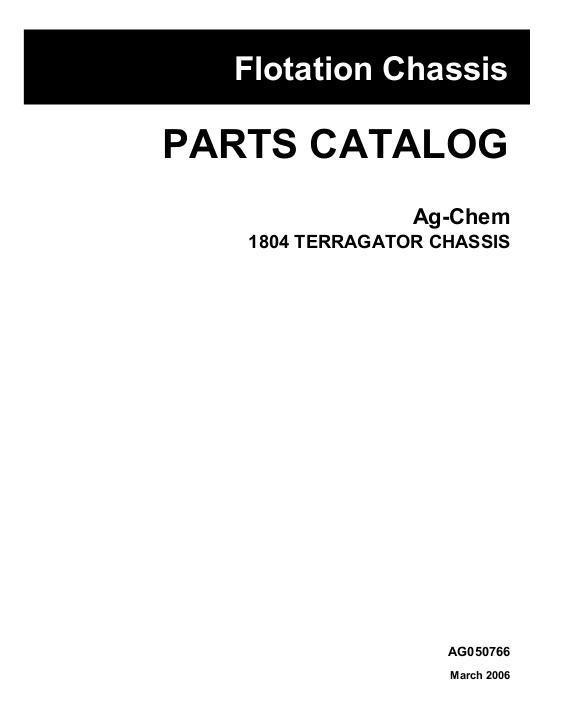 AGCO 1804 TerrraGator (chassis) Parts Book AG050766A English