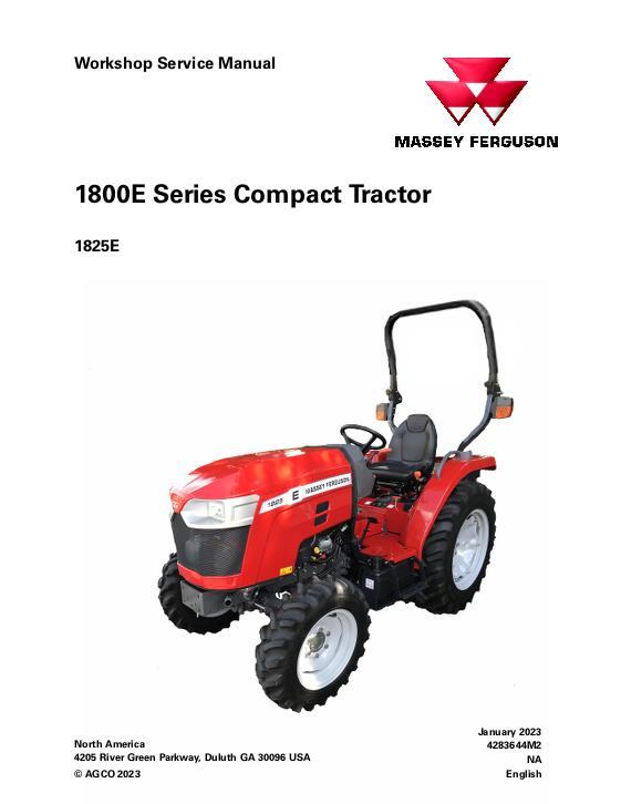 AGCO 1825E Compact Tractor (packet) Service Manual 4283644M2 English