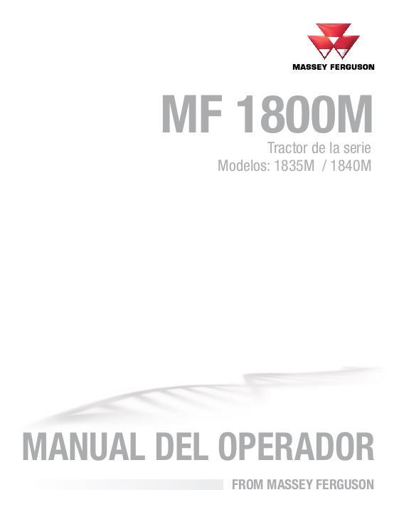 AGCO 1835M 1840M Compact Tractor Operator Manual ACX287244A Spanish