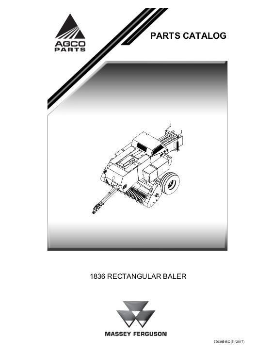 AGCO 1836 Rectangular Baler Parts Book 79036548C English