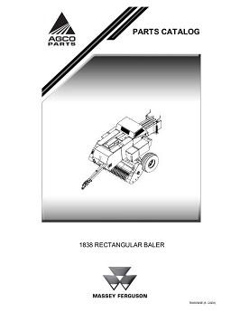 AGCO 1838 Rectangular Baler Parts Book 79036549E English
