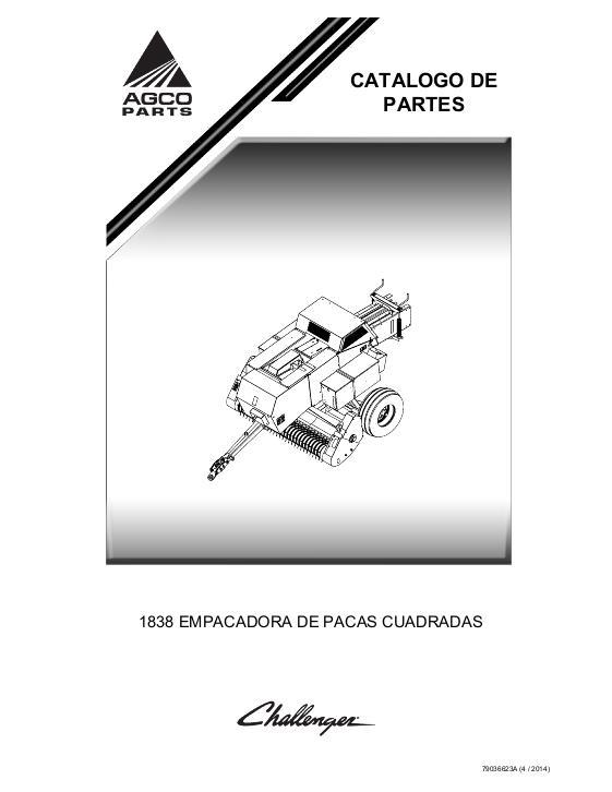 AGCO 1838 Rectangular Baler Parts Book 79036623A Spanish