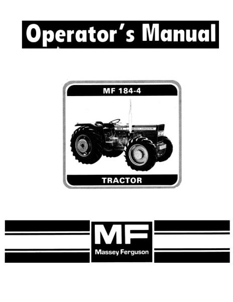 AGCO 184-4 Tractor Operator Manual 1448398M3 English
