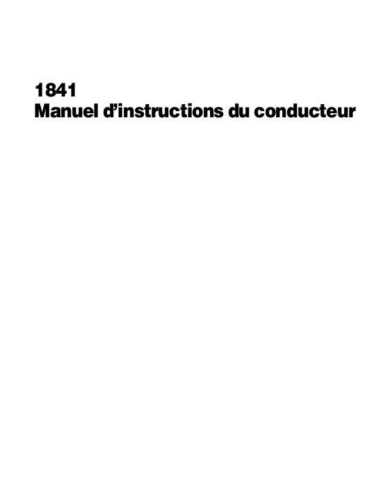 AGCO 1841 Rectangular Baler Operator Manual 700729849L French