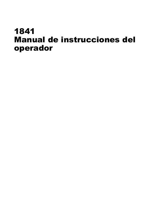 AGCO 1841 Rectangular Baler Operator Manual 700729850L Spanish