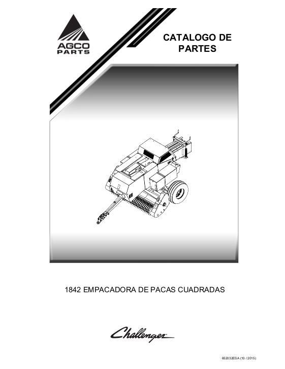 AGCO 1842 Rectangular Baler Parts Book 652032ESA Spanish