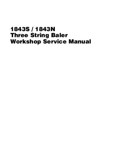 AGCO 1843N 1843S Baler Service Manual 4283392M1 English