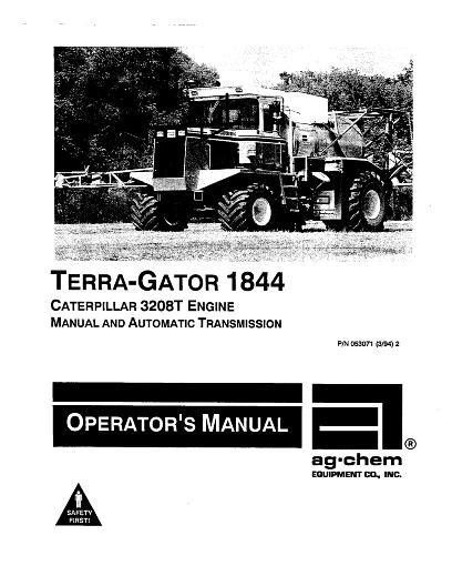 AGCO 1844 TerraGator (chassis, 3208T, man & auto trans) Operator Manual AG053071 English