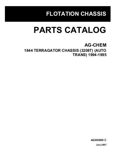 AGCO 1844 TerraGator (chassis, Cat 3208T, auto, 1994-95) Parts Book AG053005C English