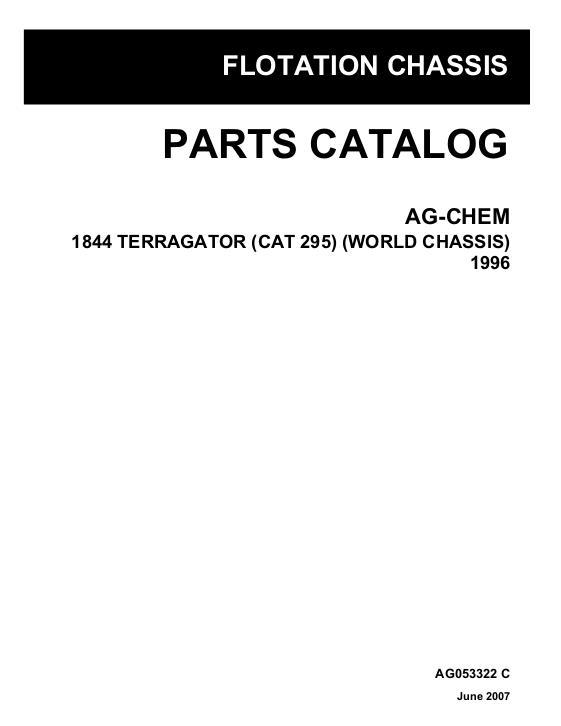 AGCO 1844 TerraGator (world chassis, 1996) Parts Book AG053322C English