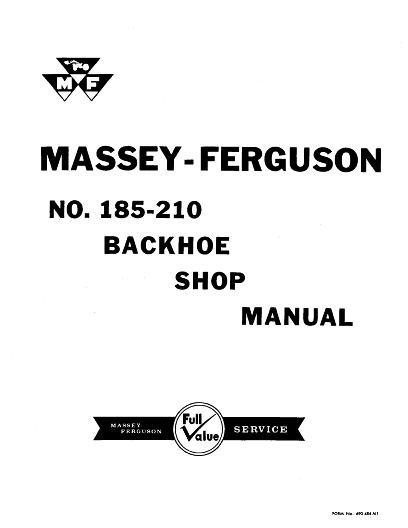 AGCO 185 210 Backhoe Attachment Service Manual 690484M1 English