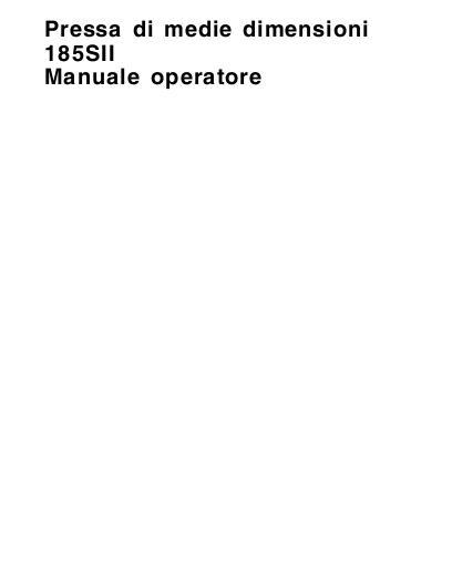 AGCO 185 Baler (Series 2) Operator Manual 700722527B Italian