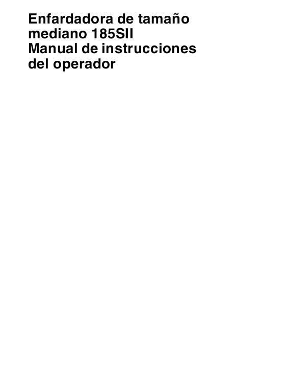 AGCO 185 Baler (Series 2) Operator Manual 700722531C Spanish