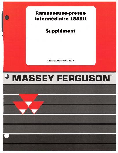 AGCO 185 Baler (Series 2, supplement) Operator Manual 700720960A French