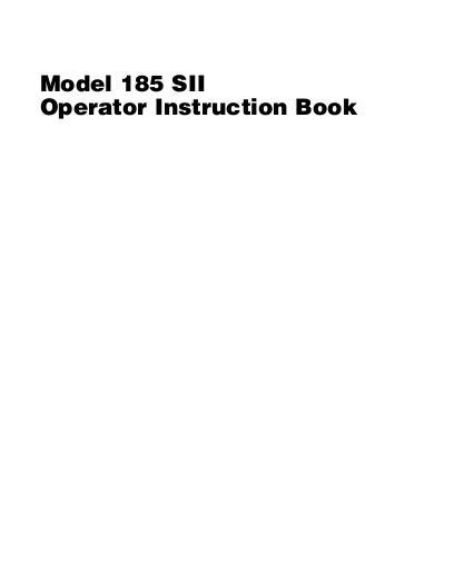 AGCO 185 SII (series 2) Rectangular Baler (CE) Operator Manual 700721671C English