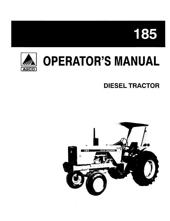 AGCO 185 Tractor Operator Manual 70261781 English