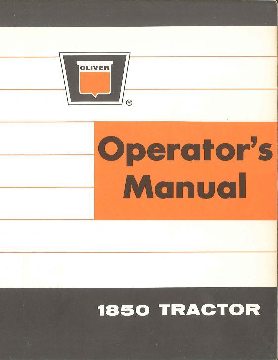 AGCO 1850 Tractor (gas and diesel) Operator Manual W432082 English