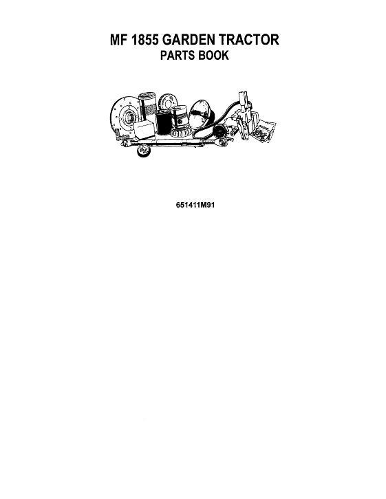 AGCO 1855 Lawn Tractor Parts Book 651411M91 Multiple