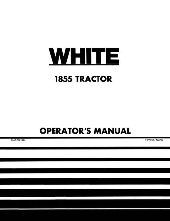 AGCO 1855 Tractor Operator Manual 432393 English