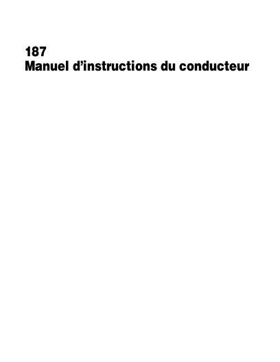 AGCO 187LB Baler (with BC electronics, CE) Operator Manual 700722506E French