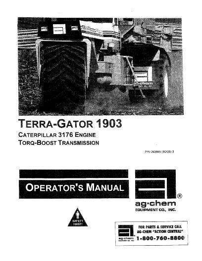 AGCO 1903 TerraGator (chassis, 3176, Torq-Boost, 1996) Operator Manual AG053865 English