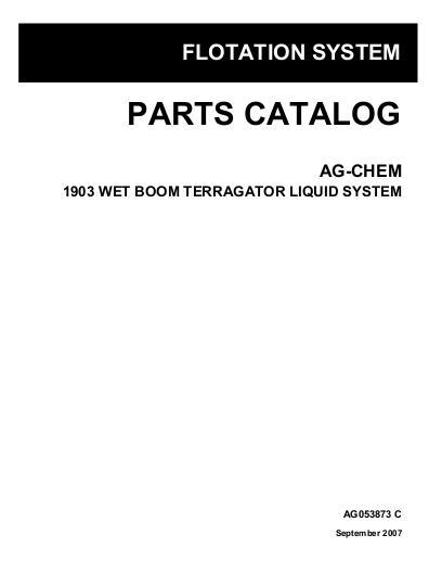 AGCO 1903 TerraGator (wet boom, liquid system, 1995) Parts Book AG053873C English