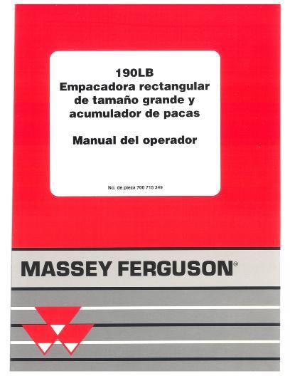 AGCO 190LB Baler (Gen 1, eff sn 50101-50146, CE) Operator Manual 700715349A Spanish