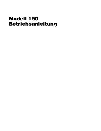 AGCO 190LB Baler (with BC electronics) Operator Manual 700723081D German