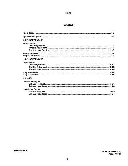 AGCO 1918 1920 Lawn Tractor Engine (section) Service Manual 79004693 English