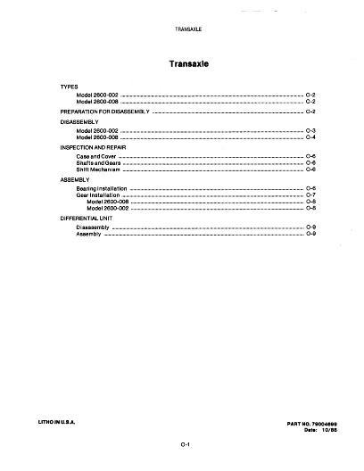 AGCO 1918 1920 Lawn Tractor Transaxle (section) Service Manual 79004699 English