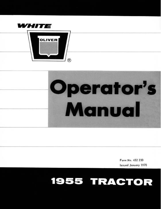 AGCO 1955 Tractor Operator Manual 432233 English