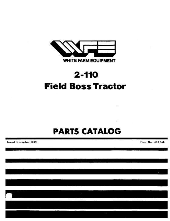 AGCO 2-110 Tractor Parts Book 433368 English