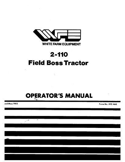 AGCO 2-110 Tractor (prior sn 302446) Operator Manual 432460 English