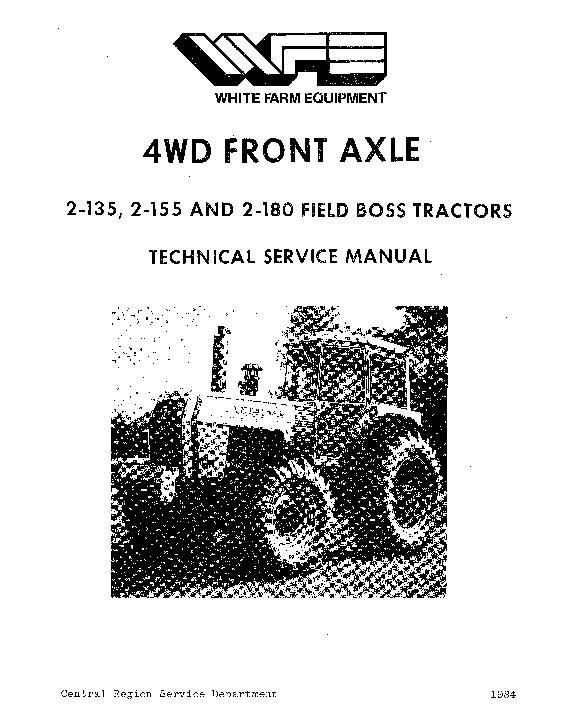 AGCO 2-135 2-155 2-180 Tractor (4wd front axle section) Service Manual 79036450A English