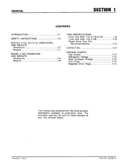 AGCO 2-135 2-155 2-180 Tractor Service Manual 432927 English