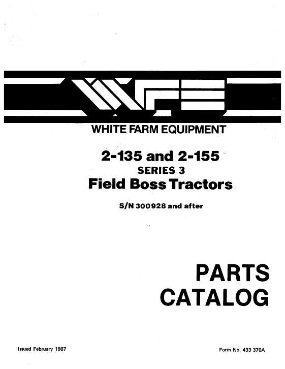 AGCO 2-135 2-155 Series 3 Tractor (eff sn 300928) Parts Book 433370A English