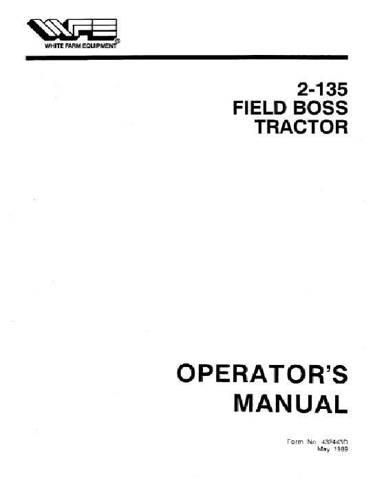 AGCO 2-135 Tractor Operator Manual 432443D English