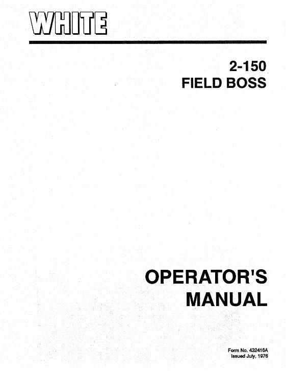 AGCO 2-150 Tractor Operator Manual 432416A English
