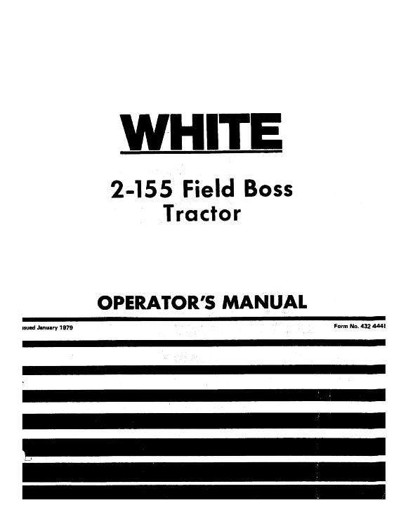 AGCO 2-155 Tractor (Field Boss) Operator Manual 432444B English