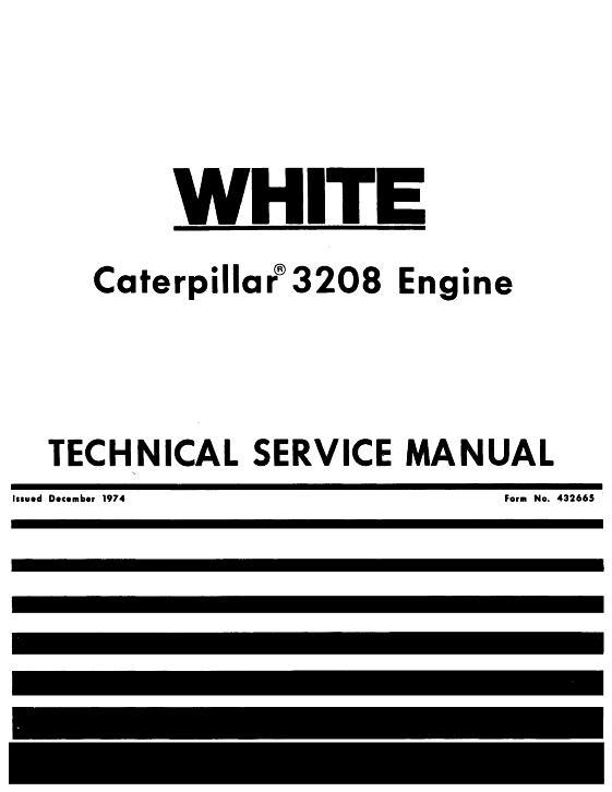 AGCO 2-180 4-150 4-210 Tractor Engine (Cat 3208) Service Manual 432665 English