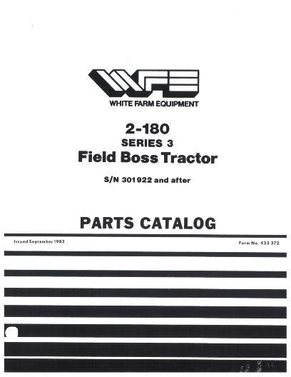 AGCO 2-180 Series 3 Tractor (eff sn 301920) Parts Book 433372 English