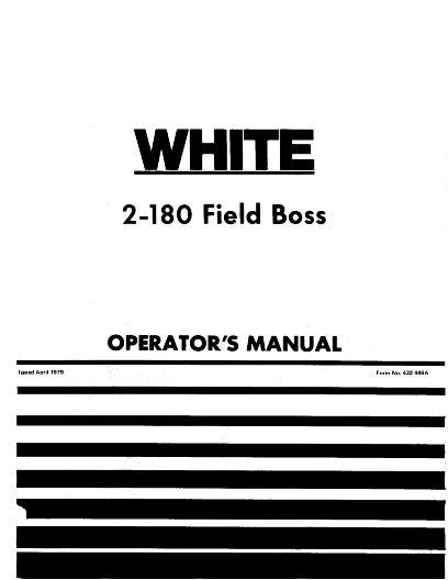 AGCO 2-180 Tractor (prior sn 301920) Operator Manual 432446A English