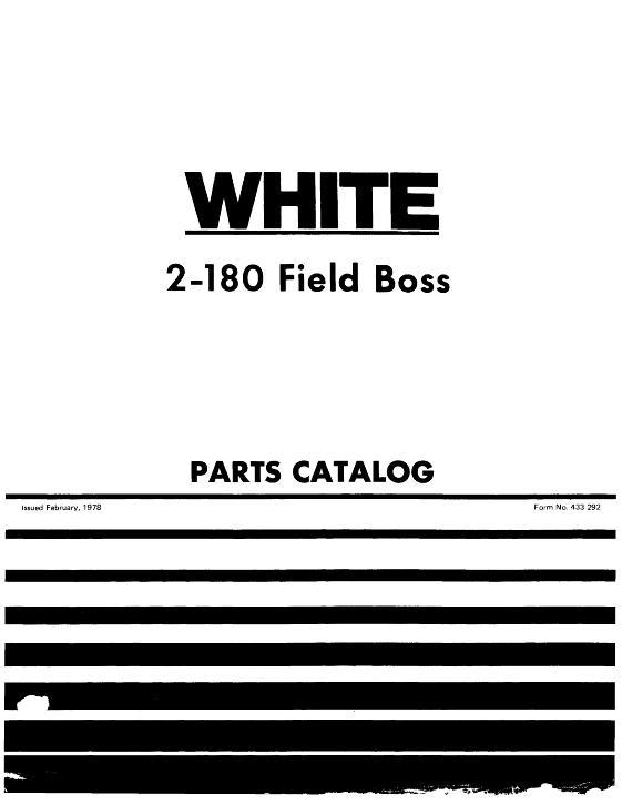 AGCO 2-180 Tractor (prior sn 301920) Parts Book 433292 English