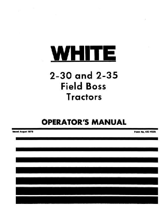 AGCO 2-30 2-35 Tractor Operator Manual 432452A English