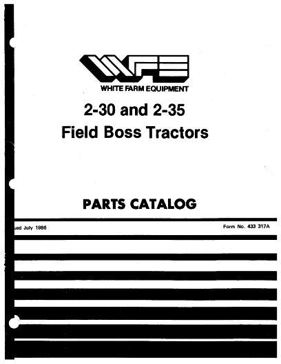 AGCO 2-30 2-35 Tractor Parts Book 433317A English
