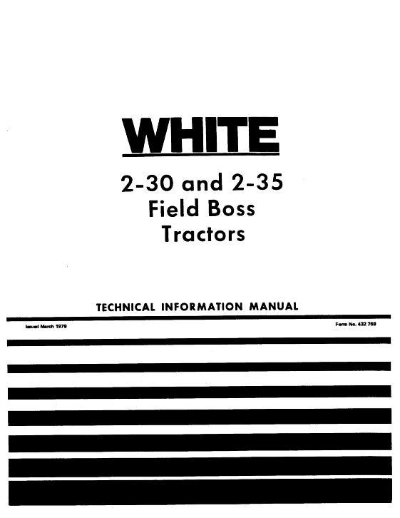 AGCO 2-30 2-35 Tractor Service Manual 432769 English