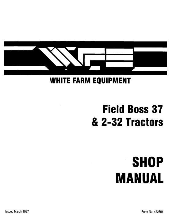 AGCO 2-32 37 Field Boss Tractor Service Manual 432894 English