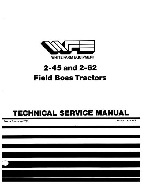 AGCO 2-45 2-62 Tractor Service Manual 432854 English