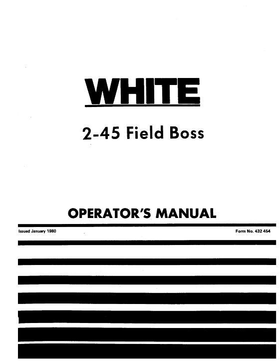 AGCO 2-45 Tractor Operator Manual 432454 English