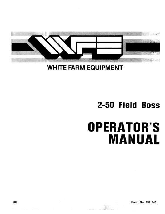 AGCO 2-50 Tractor Operator Manual 432440 English
